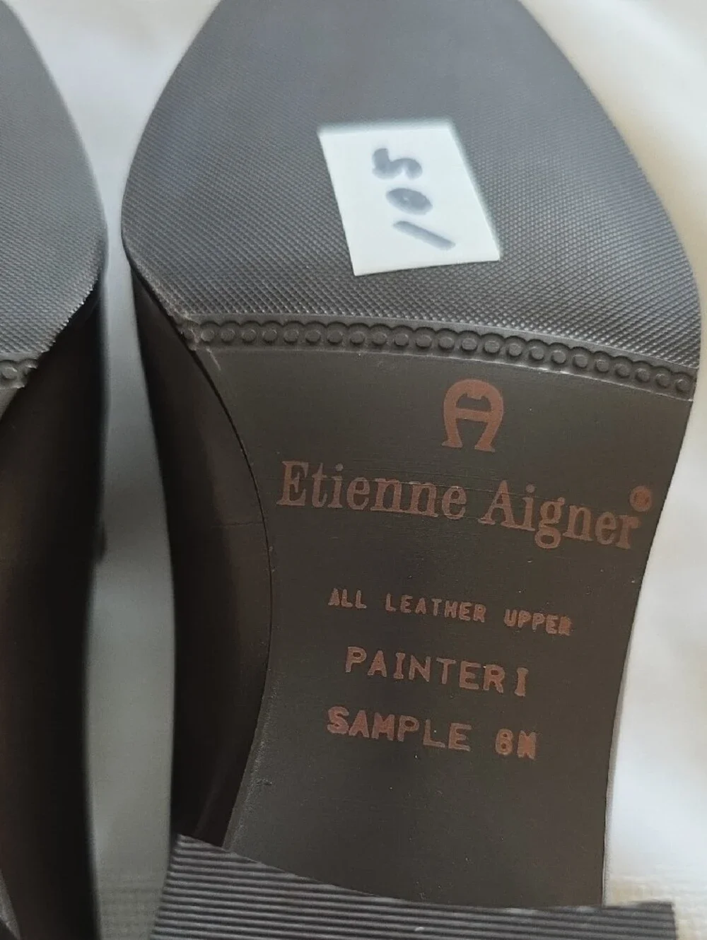 Vintage Etienne Aigner Dark Brown Leather Square Block Heel Pumps NOS 6 Samples